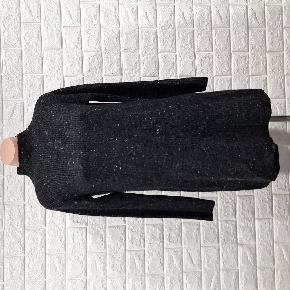 MADEWELL Dark Grey Knit Sweater Dress with Long Sleeves Mock Turtleneck